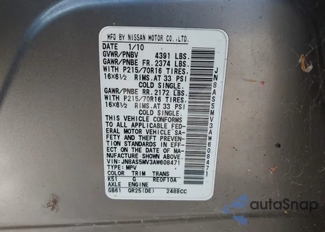 2010 Nissan Rogue S z USA, uszkodzony, nr VIN JN8AS5MV3AW608471